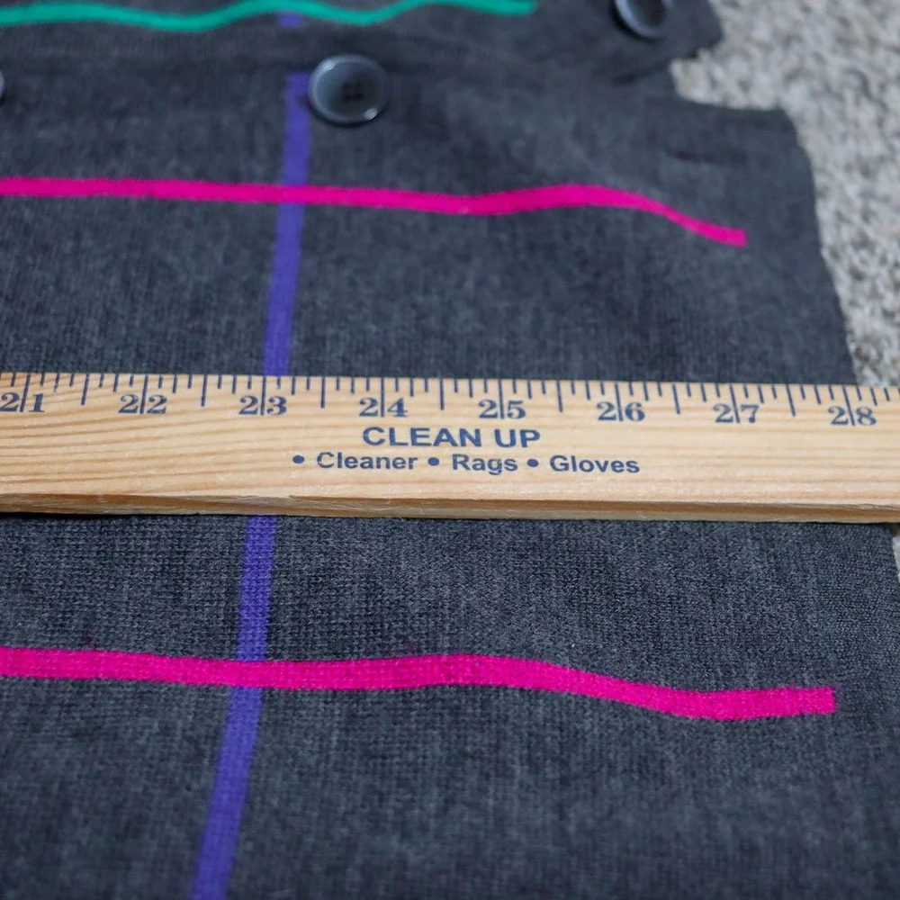 Vintage Liz Claiborne Wool Cashmere Blend Cardigan 80s 90s Plaid Grid Sweater M‎